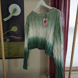 Cotton cropped ombre sweater! NWT (L)